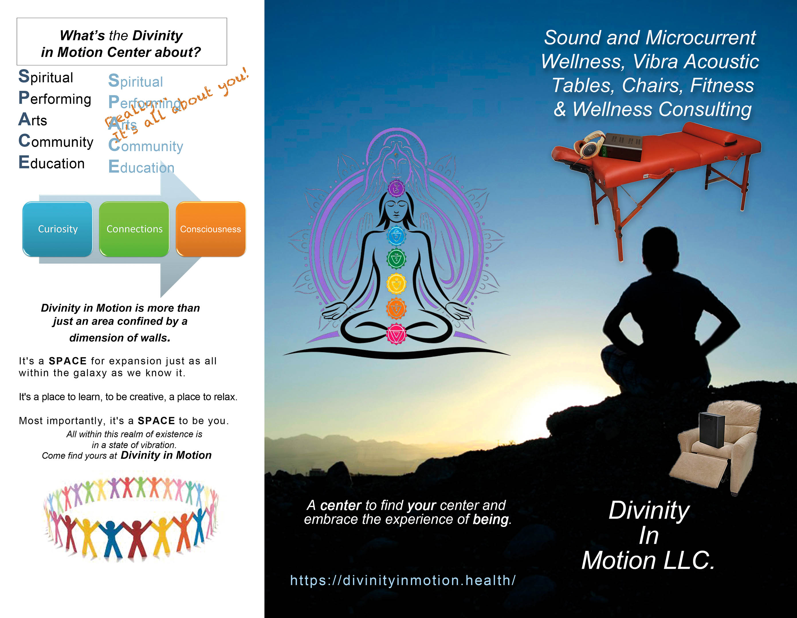 brochure, Divinity in Motion LLC , art therapy, alternative wellness, arts education, arts promotion, art, artists, authors,  berger foundation, breathwork, cardano, charitable donations, coachella valley economic partnership, charitable organization, charitable 501c3, CVEP, chamber of commerce, city hall, consciousness, conscious, creativeness, creative, crystal bowl meditation, dance, deeksha, Divinity in Motion LLC , Palm Springs, Palm Springs city hall, Palm Springs economic development, eb5, eb5 investor program, eb5 investment opportunity, eb5,